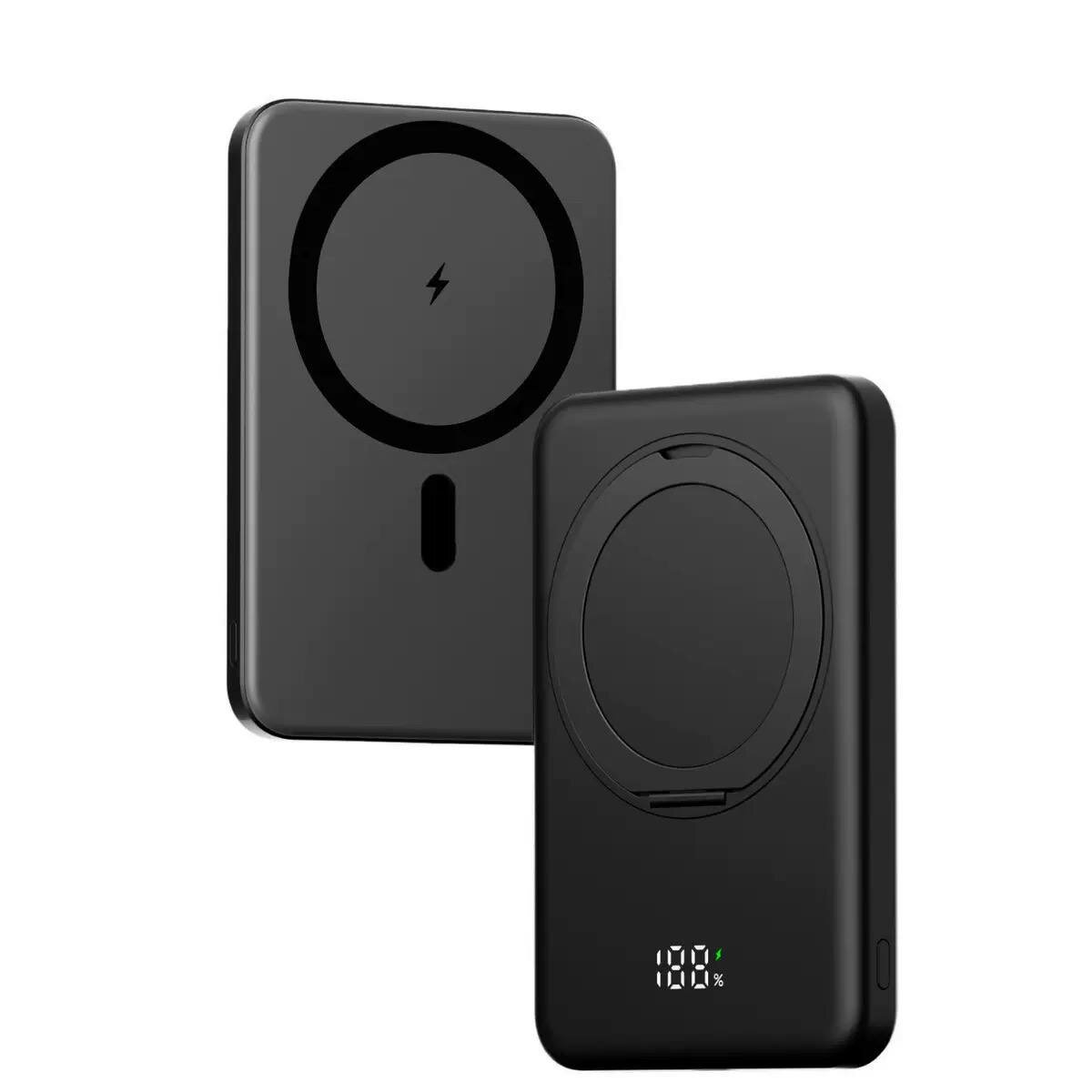 Внешний аккумулятор MagSafe 5000 mAh, с индикацией заряда, с подставкой