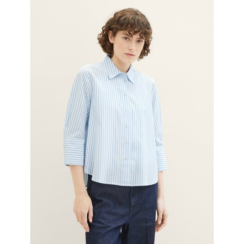 Рубашка Tom Tailor, размер 44, синий блуза p i p style размер 50 бежевый