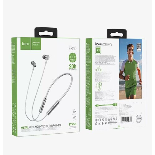 Наушники HOCO ES69 Platinum neck-mounted BT earphones серые 821₽