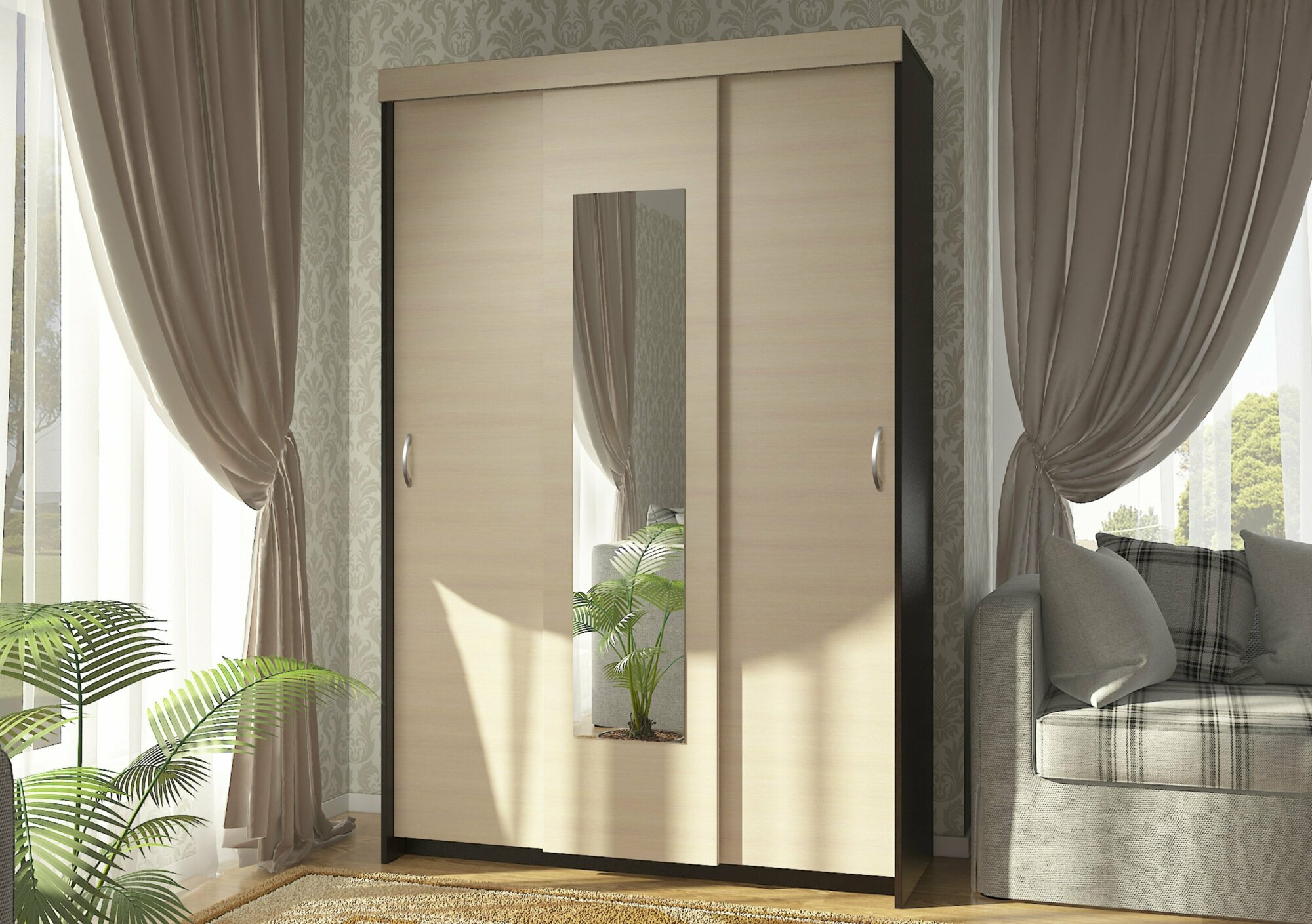 фото Шкаф-купе "Комфорт №9М" 1,3 м - Венге/Дуб молочный