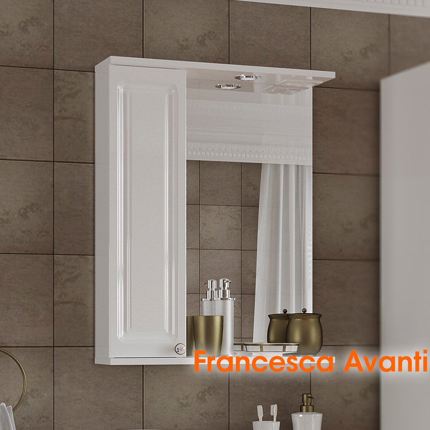 фото Шкаф-зеркало Francesca Avanti Империя 50 правый венге