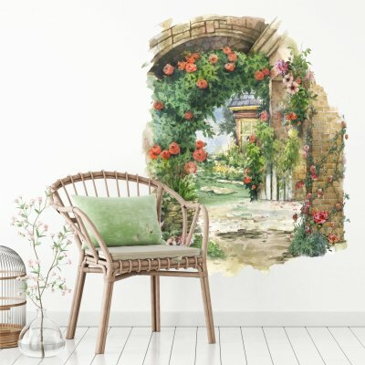 Наклейка интерьерная на стену «Под цветущей аркой»