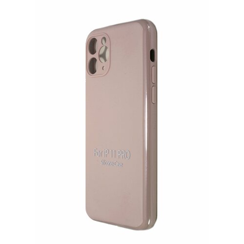 Чехол-накладка для iPhone 11 Pro VEGLAS SILICONE CASE NL Защита камеры светло-розовый (19)