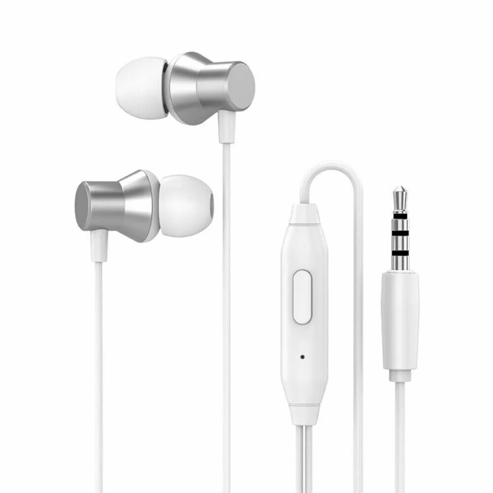 Наушники проводные Lenovo HF130 Metal Earphone серебристые