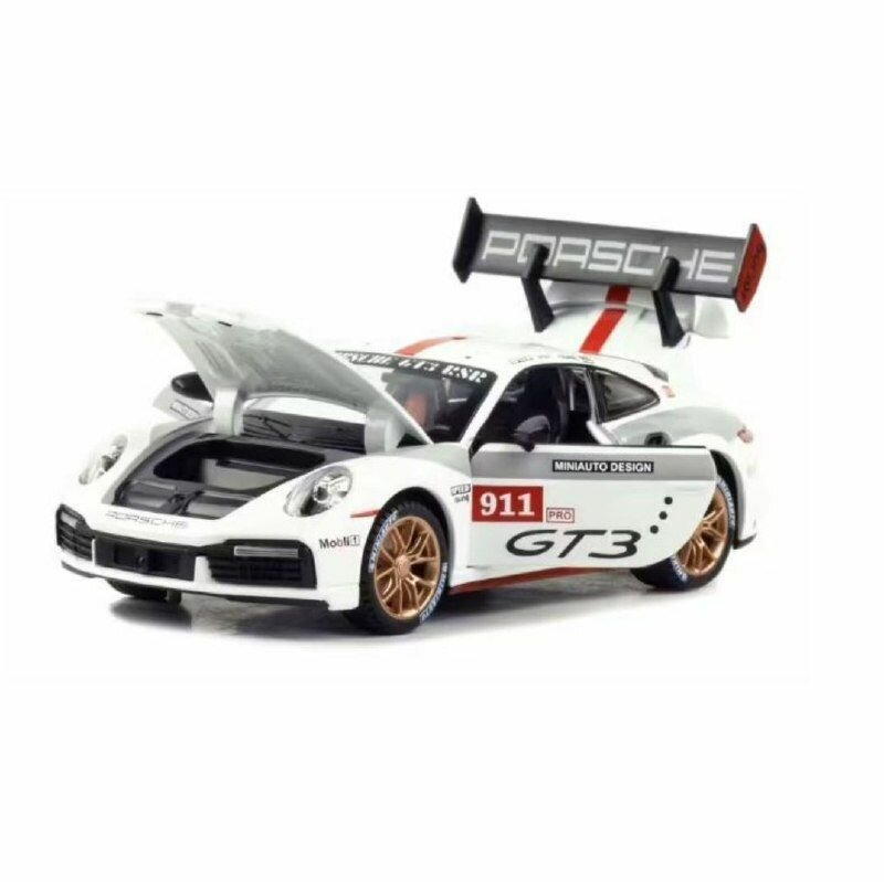 Металлическая инерционная машинка Porsche Panamera 911 GT3 (Порш Панамера) масштаб 1:24 открываются двери капот багажник свет фар звук мотора