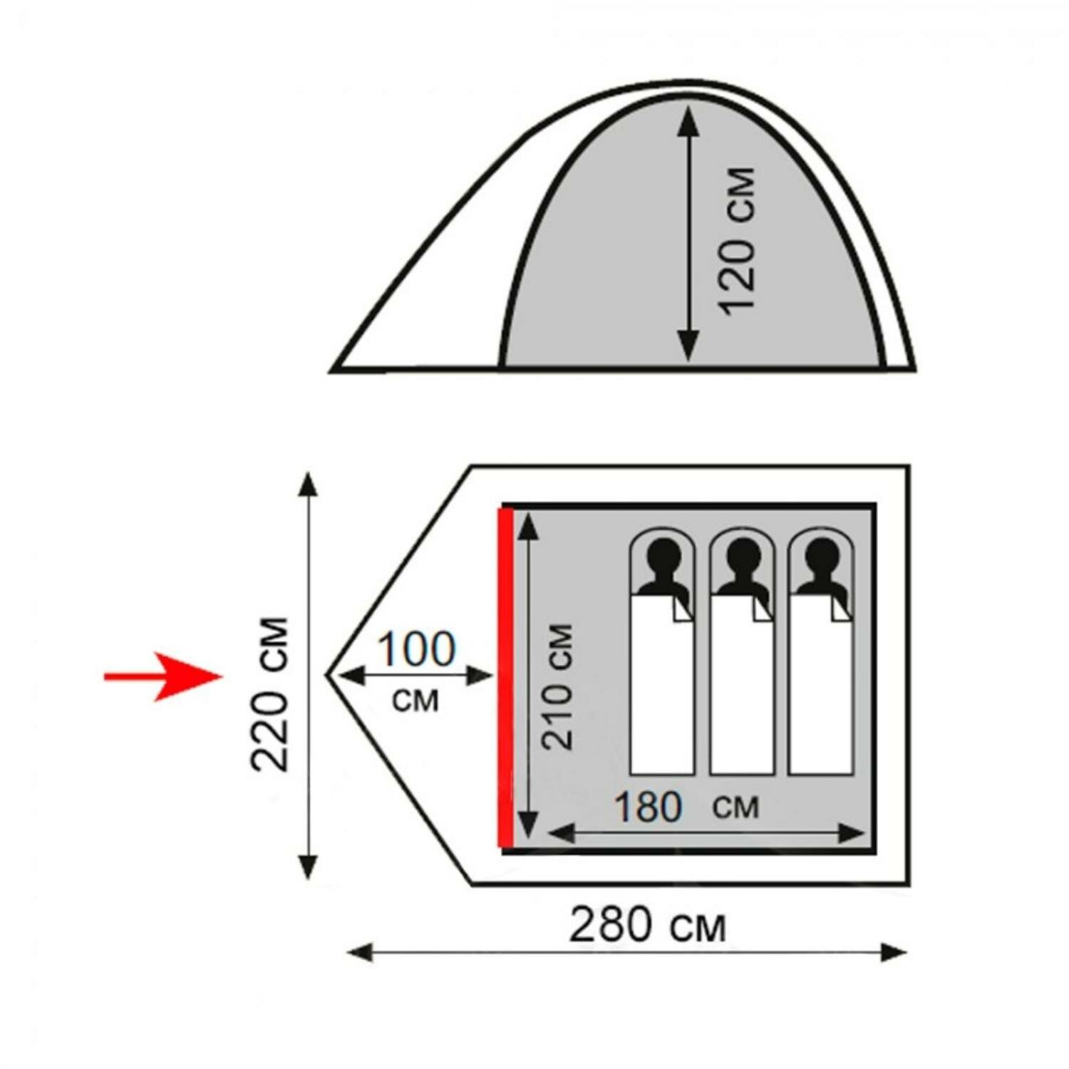 Totem палатка Tepee 3 (V2) (зеленый)