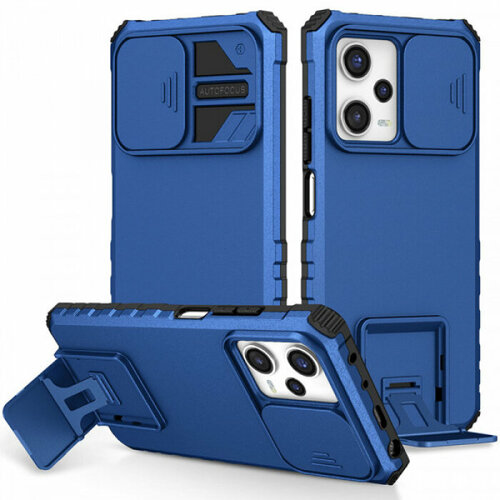 чехол книжка для poco x5 pro 5g xiaomi redmi note 12 pro 5g поко икс 5 про противоударный чехол книжка синий CamShield Holder Противоударный чехол-подставка для Xiaomi Redmi Note 12 Pro 5G / Poco X5 Pro с защитой камеры