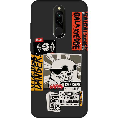 Матовый Soft Touch силиконовый чехол на Xiaomi Redmi 8, Сяоми Редми 8 с 3D принтом Stormtrooper Stickers черный матовый soft touch силиконовый чехол на xiaomi redmi s2 сяоми редми с2 с 3d принтом stormtrooper stickers черный