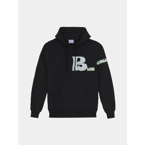 Худи Bluemarble Embroidery Hoodie, размер S, черный худи bluemarble drawstring hoodie размер s бежевый