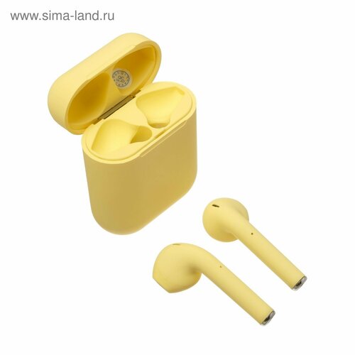 Наушники беспроводные Luazon i12 TWS BT 50 35300 мАч сенсор матовые жёлтые 1316₽