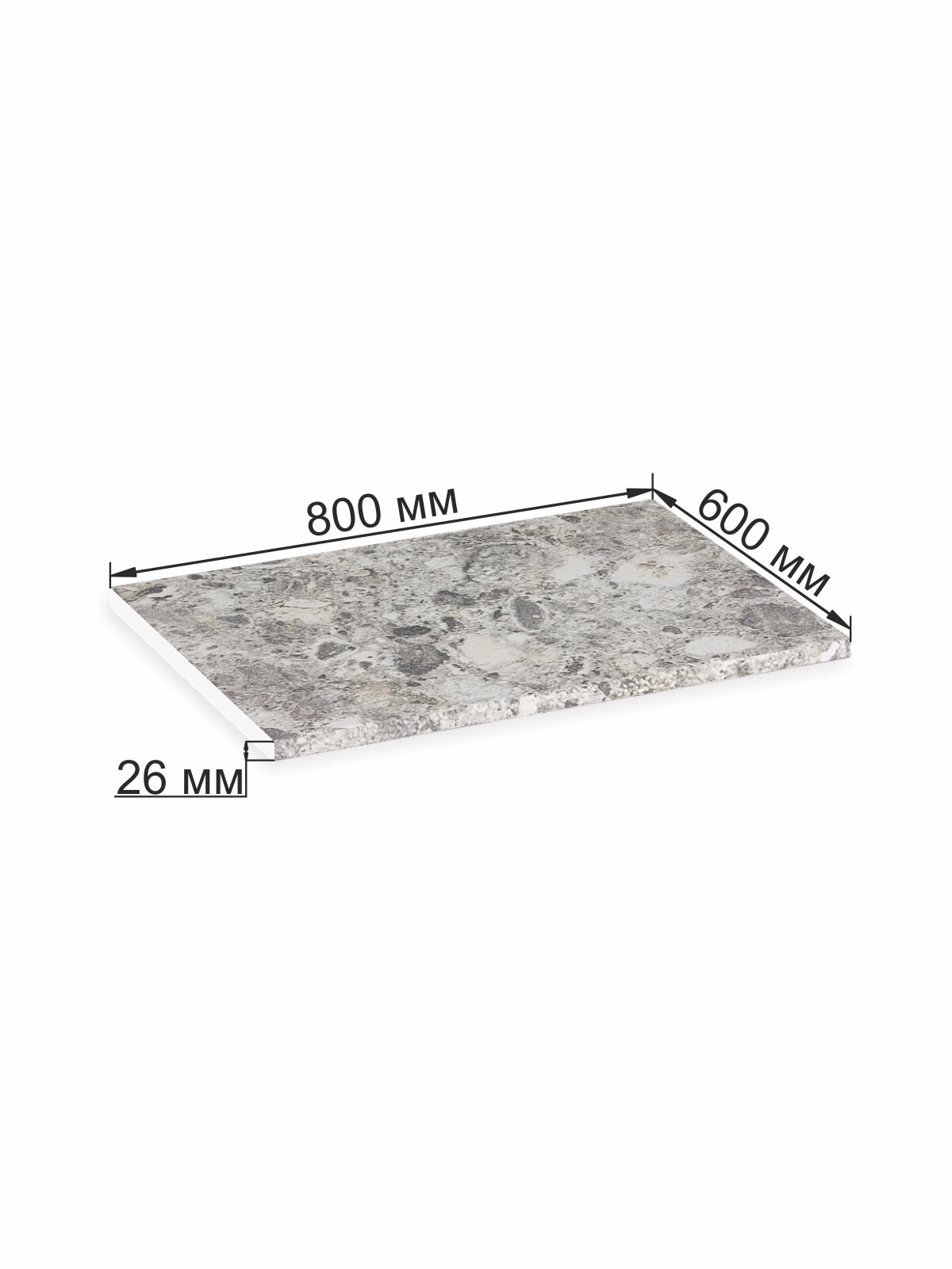 фото Столешница "Серый камень" 60x60см, толщина 2,6см