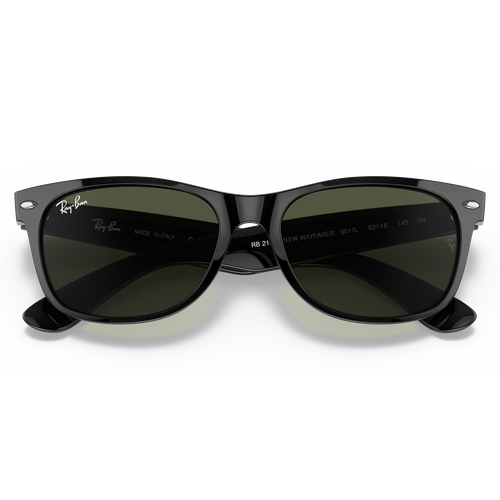 солнцезащитные очки new wayfarer unisex ray ban Солнцезащитные очки Ray-Ban RB 2132 901L, черный, зеленый