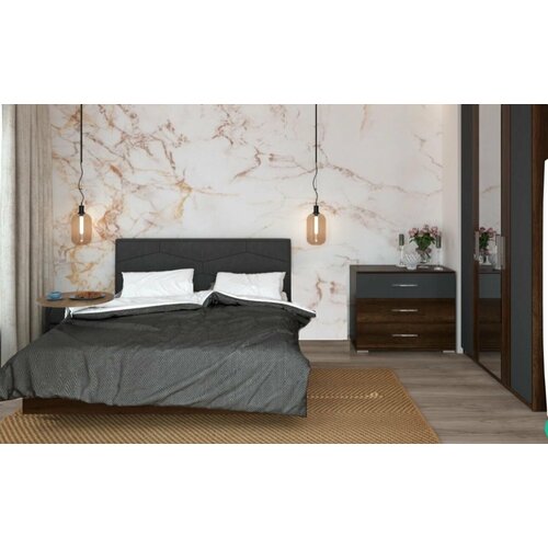 Комплект мебели для спальни Джолин Композиция 2 Графит софтДуб Каньон 93794₽