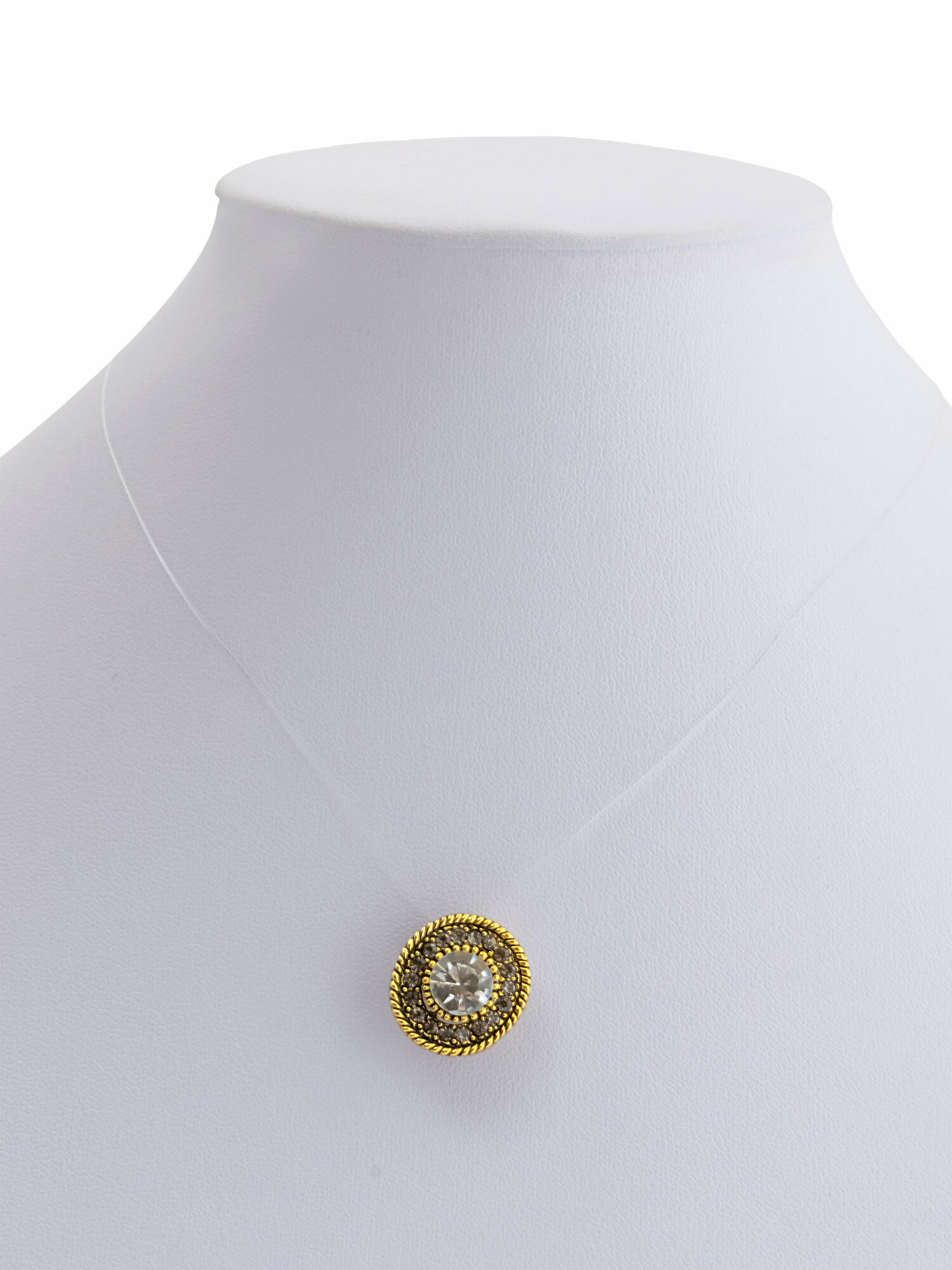 Комплект брошей ЖемАрт, жемчуг имитация, кристалл, 3 шт., золотой/белый — фото 1