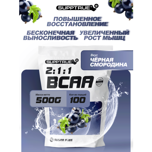 Supptrue Незаменимые аминокислоты BCAA 2:1:1 со вкусом Черная смородина 500г