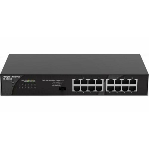 Ruijie Reyee 16-Port 10/100/1000 Mbps Desktop SwitchPORT:16 10/100/1000 Mbps RJ45 PortsDesktop Steel Case