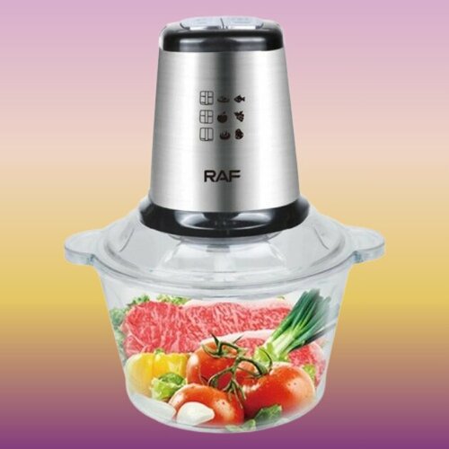Измельчитель-чоппер R7010 от RAF - это многофункциональный кухонный помощник который сочетает в себе функции блендера измельчителя и мультирезки Серебристый цвет и стильный дизайн делают его отличным дополнением к любой кухне 254100₽