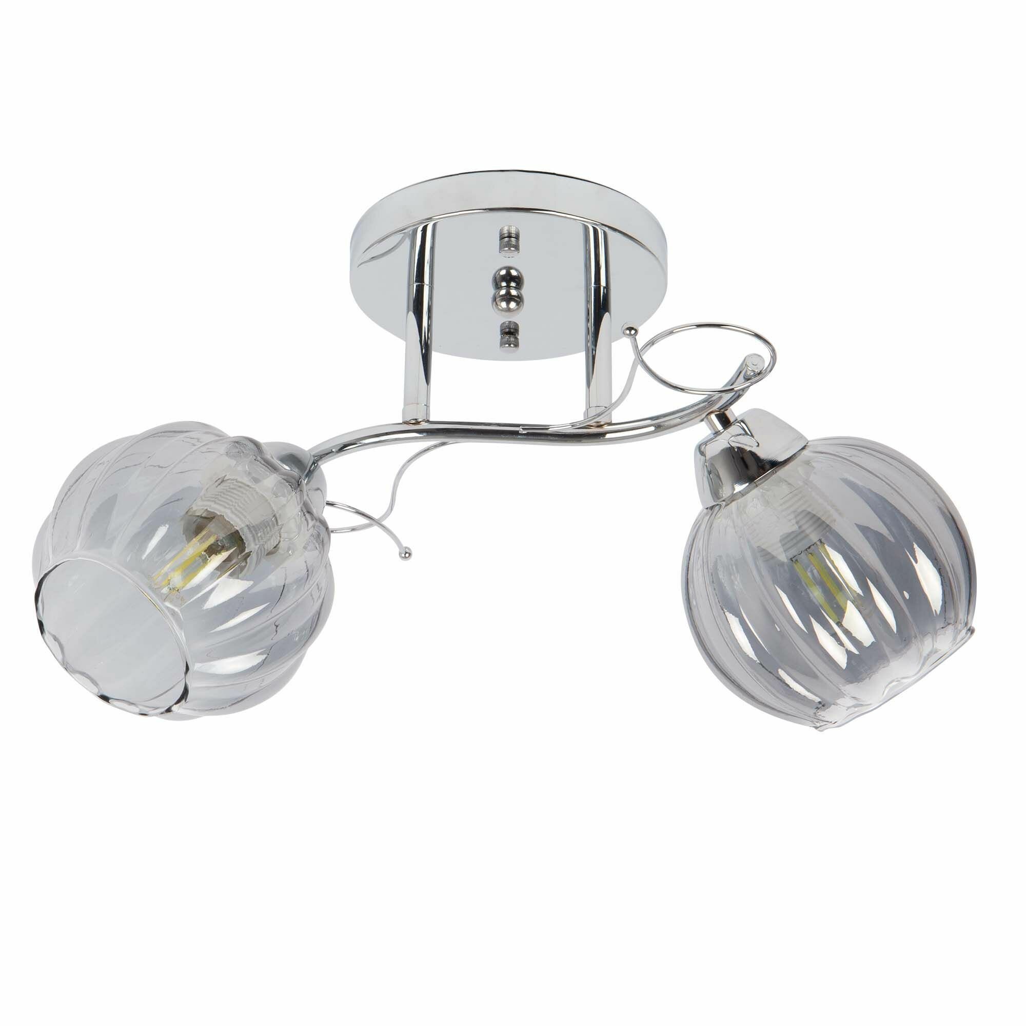 фото Люстра на штанге HIPER Monza H196-2 / 2 плафона / E27 / 60 Вт / Хром