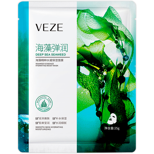 Тонизирующая маска для лица с водорослями модзуку Veze, 25 г