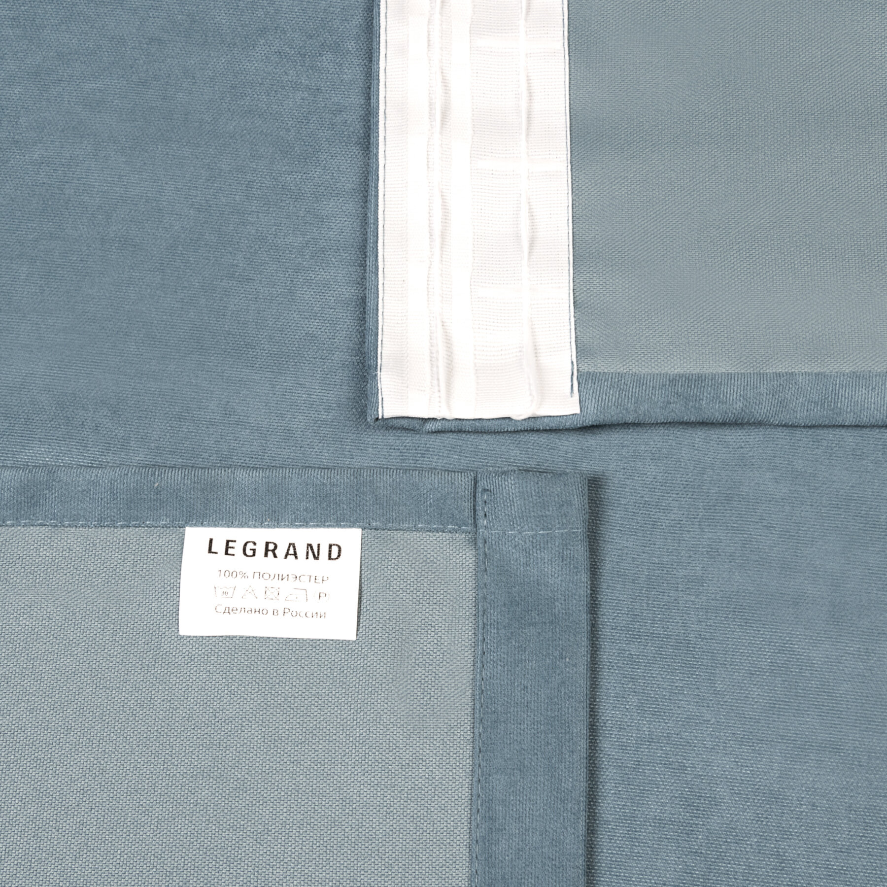 Портьера LEGRAND канвас 150 на 260 см серо-голубой Hoff - фото №7