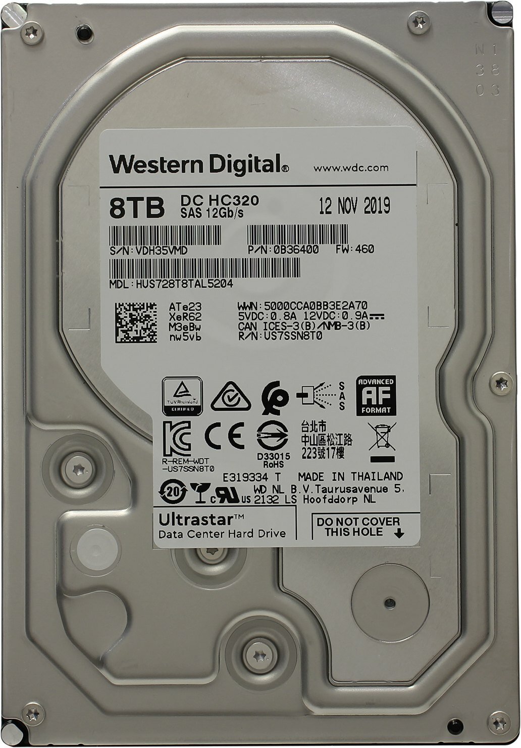 Жесткий диск Western Digital HUS728T8TAL4200 3.5" 8TB 7.2К SAS 12G