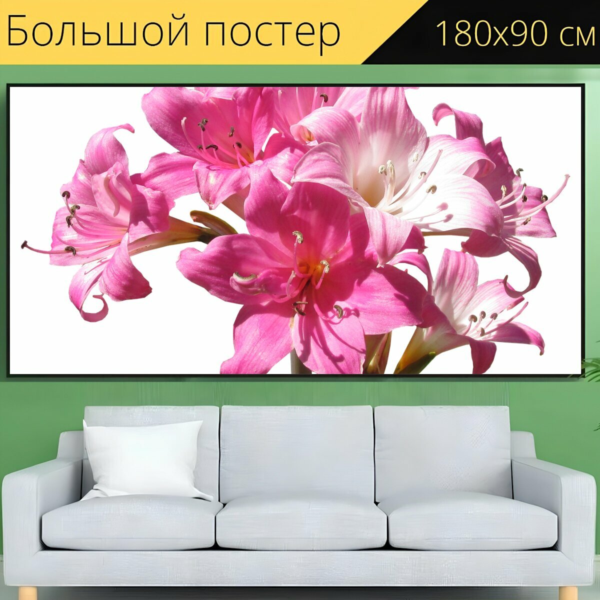 Большой постер "Белладонна, лили, цветы" 180 x 90 см. для интерьера