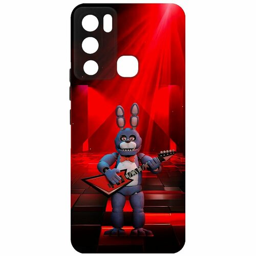 Чехол-накладка Krutoff Soft Case фнаф (FNAF) - Бонни с гитарой для INFINIX Hot 12i черный чехол накладка krutoff soft case фнаф fnaf бонни с гитарой для infinix smart 8 черный