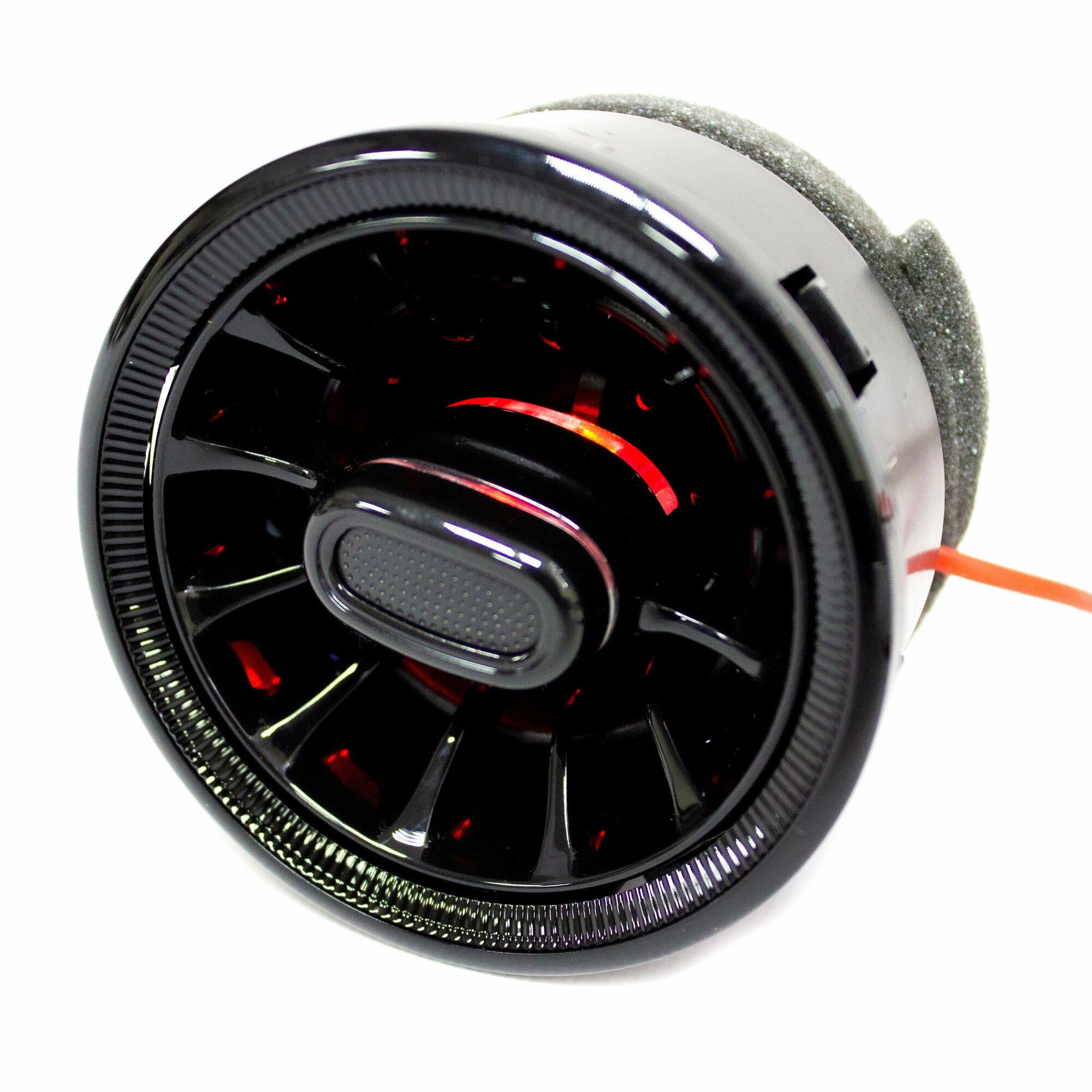 Сопла воздуховода Гранта седан лифтбек спорт Гранта FL Ларгус Датсун mi-do дефлектор в стиле AMG (mini ver 2.0) регулируемое с красной подсветкой - черный лак 1шт.