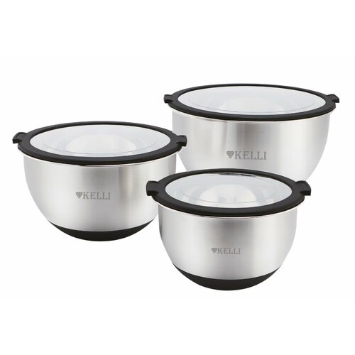 Набор мисок с крышками Kelli KL-233 Черный 2890₽