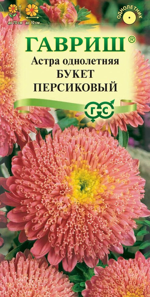 Семена Астра Букет персиковый 03г Гавриш Цветочная коллекция 10 пакетиков