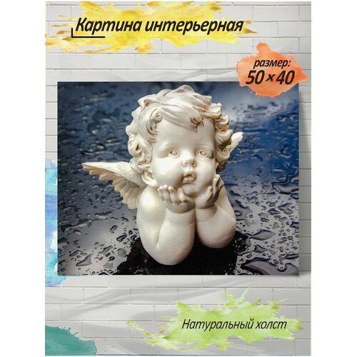 Картина готовая на холсте, 40x50, ангел, c подрамником