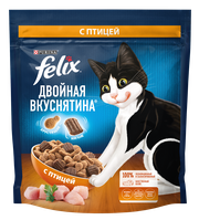 Felix Двойная вкуснятина 600 г сухой корм для взрослых кошек, с птицей