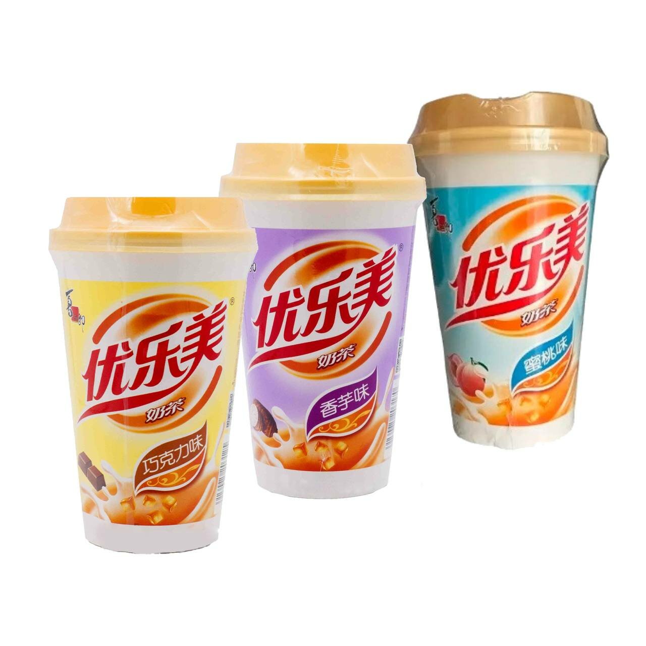 Чай молочный набор 3 шт ассорти шоколад, таро, персик (Bubble tea, бабл ти) растворимый Xizhilang 3х80г