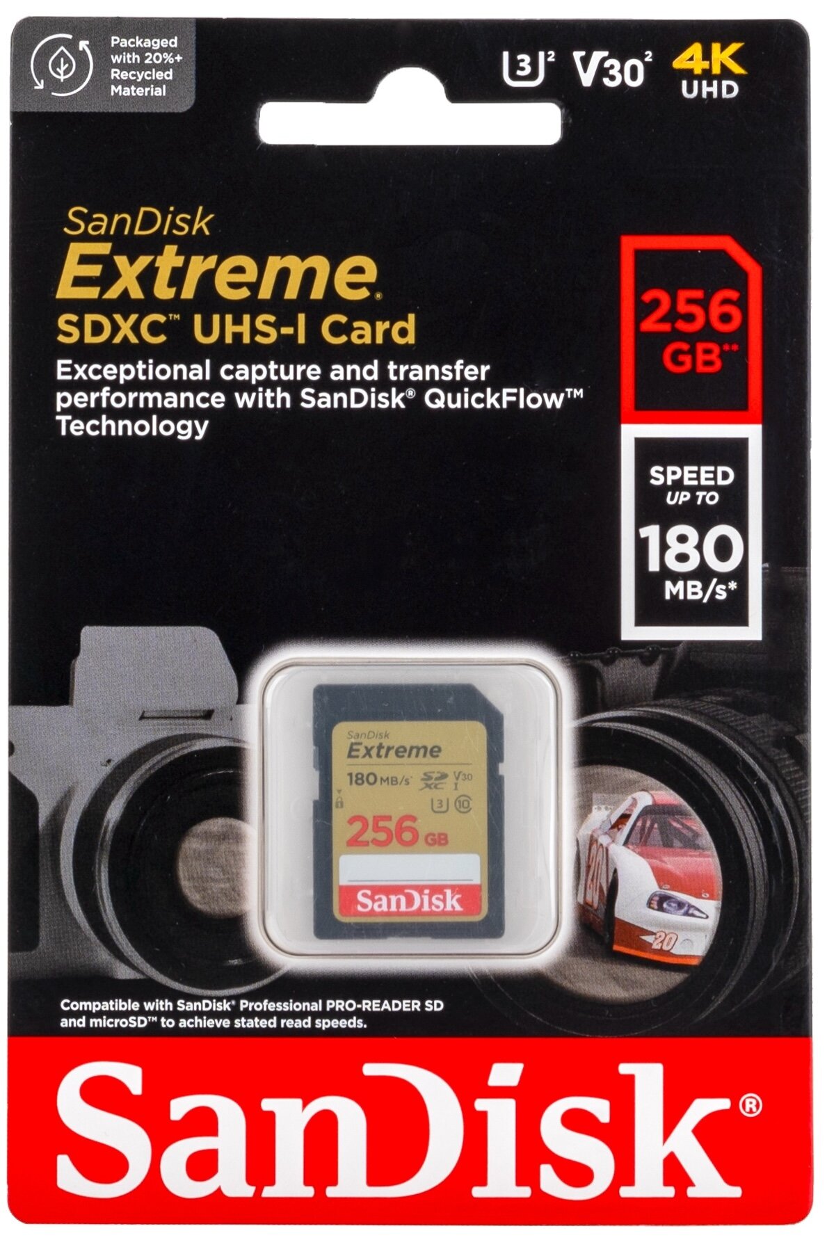 Карта памяти SanDisk Extreme SDXC Class 10 UHS Class 3 V30 170MB/s