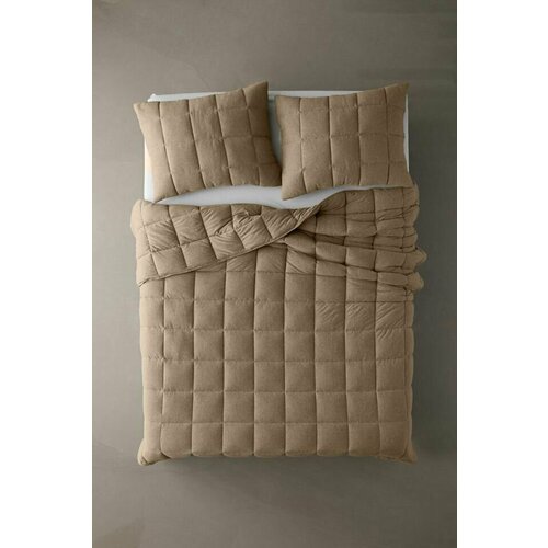 Покрывало стеганное лебяжий пух коричневое 180х200 см