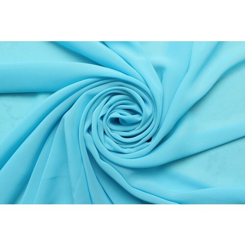Ткань Шифон синтетический голубой, ш146см, 0,5 м