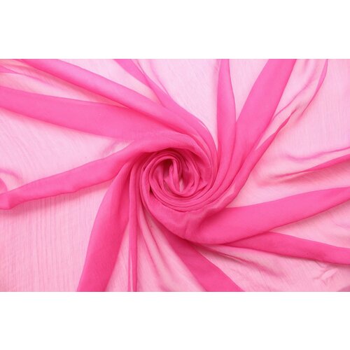 Ткань Шифон-креш ярко-розовый, ш132см, 0,5 м