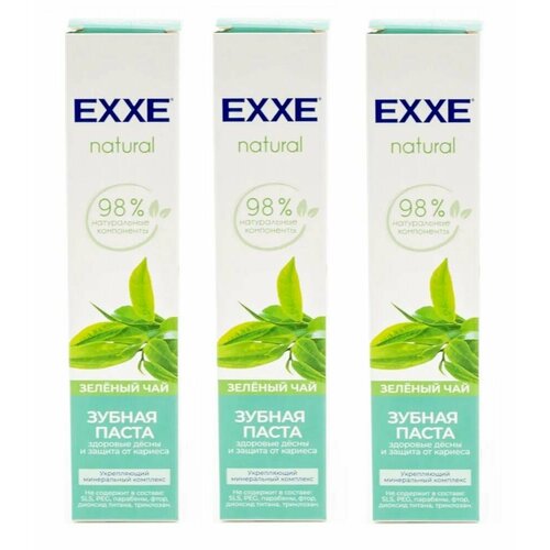 EXXE Зубная паста natural, Зелёный чай, 75 мл, 3 шт