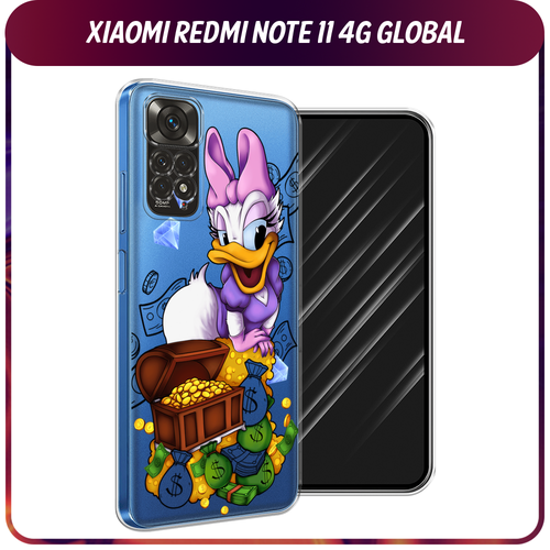 силиконовый чехол на xiaomi redmi note 11 4g global redmi note 11s редми ноут 11 global 11s разные бабочки прозрачный Силиконовый чехол на Xiaomi Redmi Note 11 4G Global/Redmi Note 11S / Редми Ноут 11 Global/11S Rich Daisy Duck, прозрачный