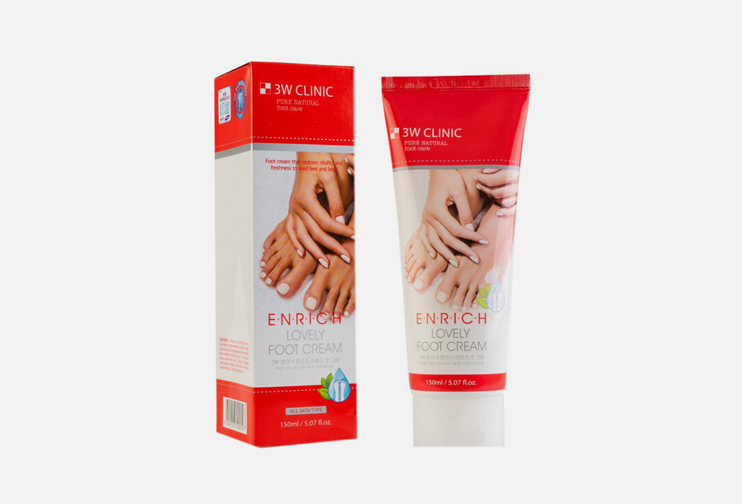 Крем для ног 3W CLINIC Enrich lovely foot treatment / объём 150 мл