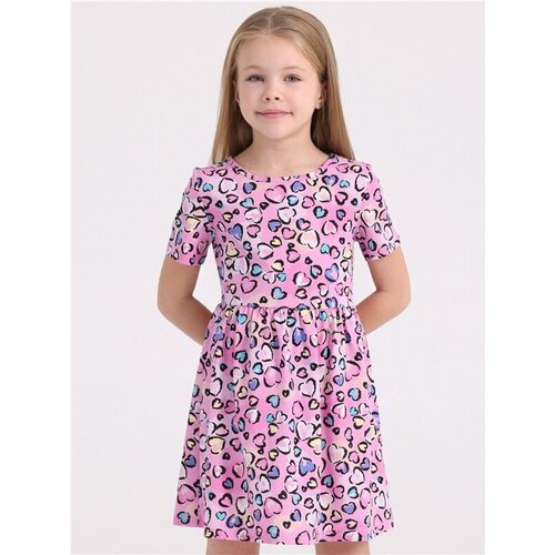 Платье Апрель, размер 72-140, мультиколор, розовый