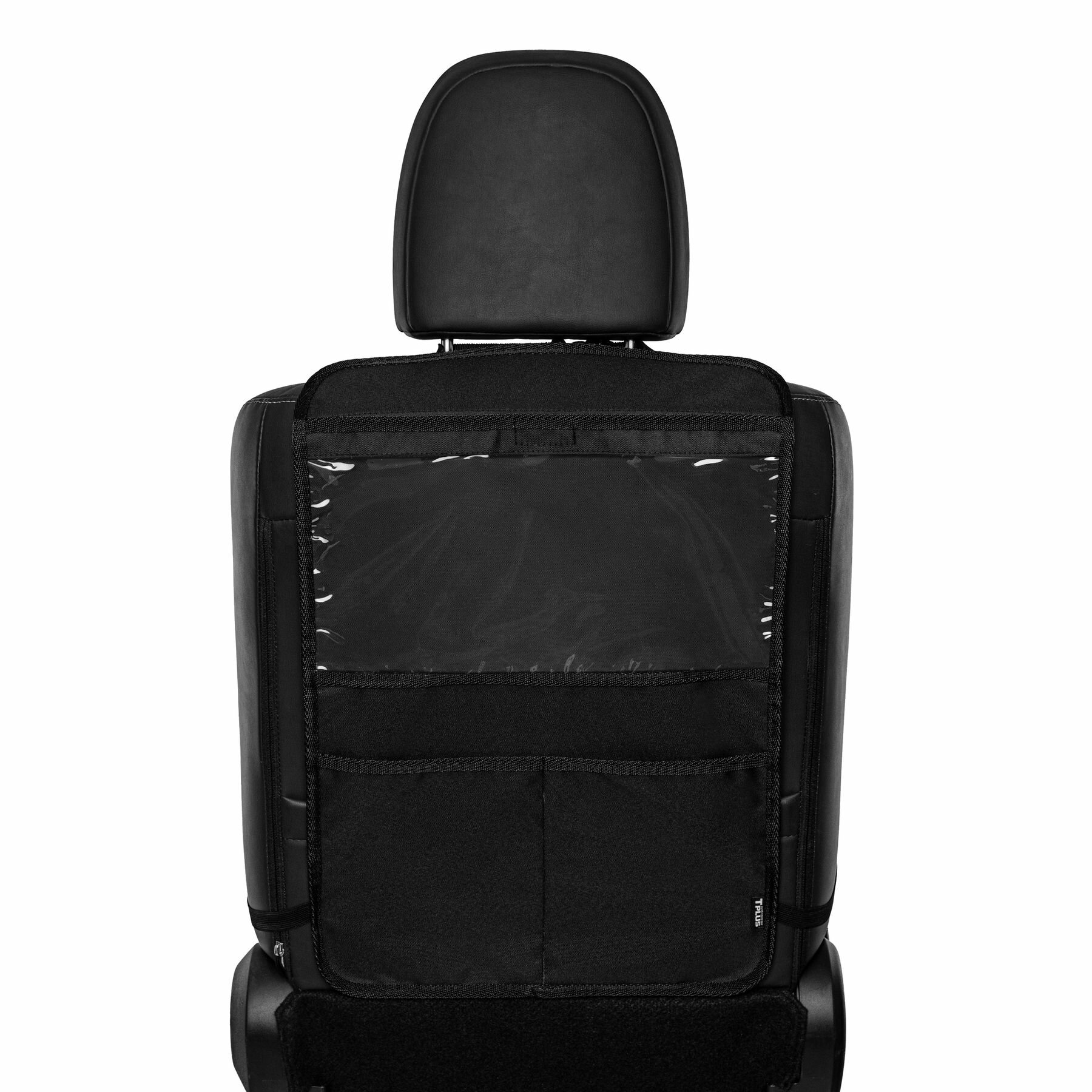 Органайзер на спинку сиденья автомобиля с 3 карманами, накидка на сидение для хранения вещей, подвесной автоорганайзер 400x600 мм, чёрный, Tplus