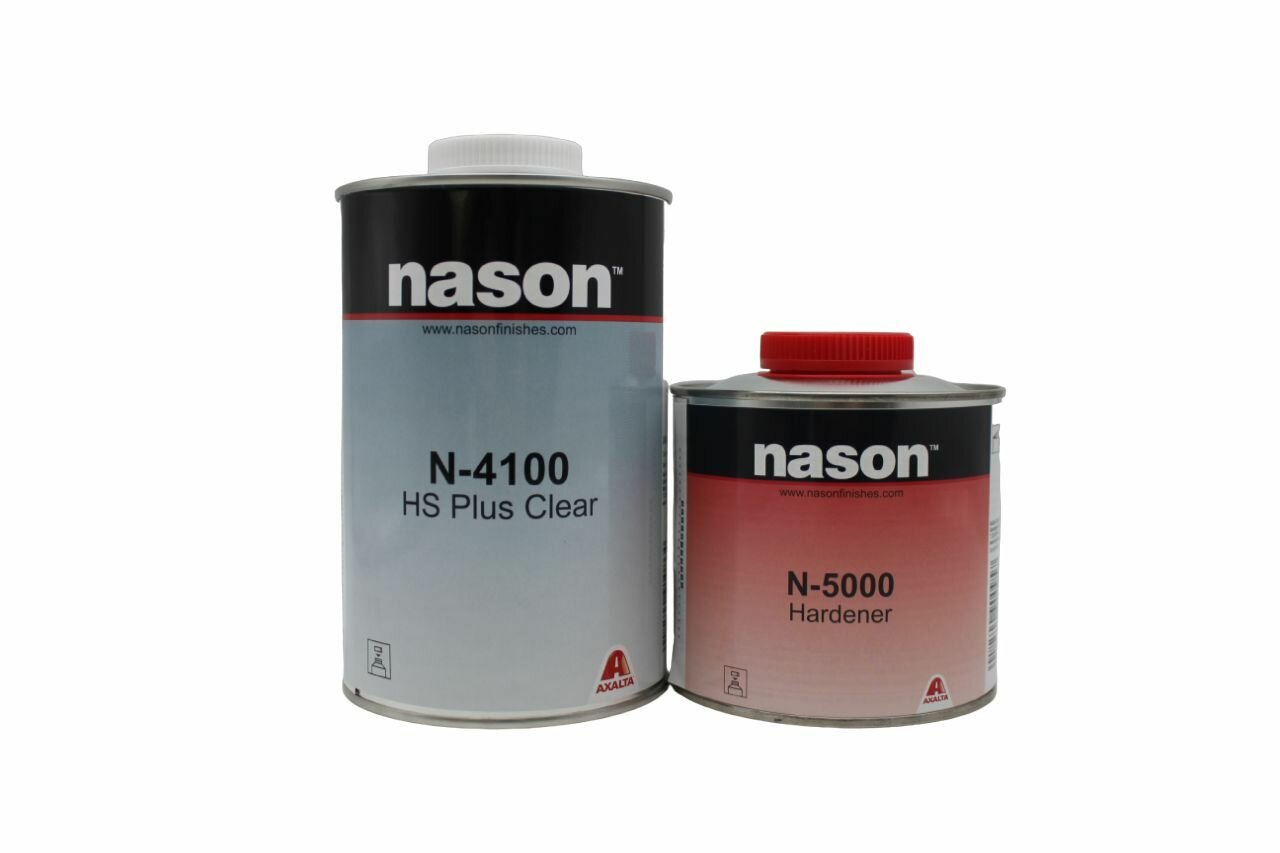 NASON лак N-4100 W1LT HS PLUS CLEAR 1 л + отвердитель N-5000 HARDENER.