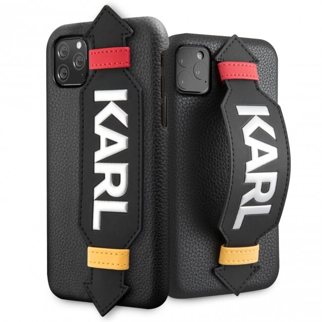 Чехол CG Mobile Karl Lagerfeld PU Leather with strap Karl logo Hard для iPhone 11 Pro Max, цвет Черный (KLHCN65HDAWBK)