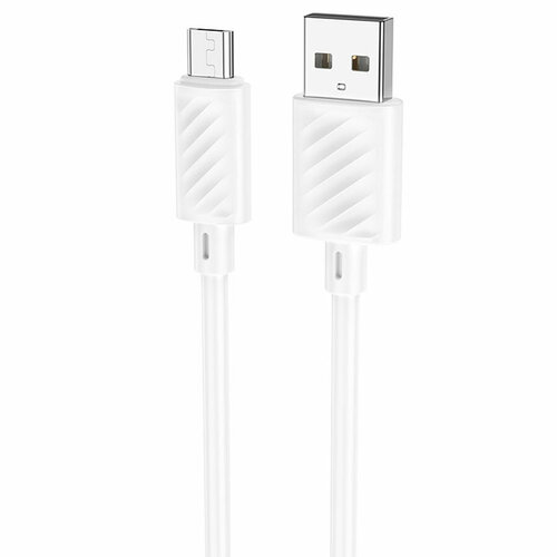 Кабель USB HOCO X88 Gratified USB - MicroUSB, 2.4А, 1 м, белый кабель usb 8 pin hoco x88 gratified 1 0м 2 4a