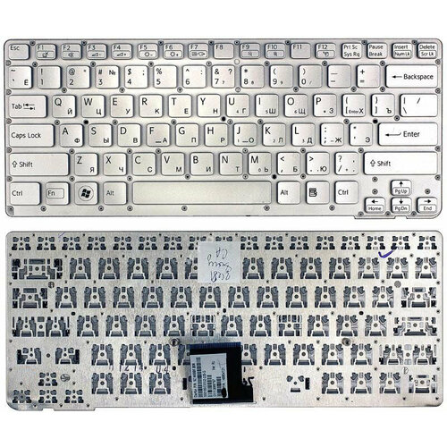Клавиатура для Sony Vaio VPC-CA2S1R/R серебристая клавиатура для ноутбука sony vaio vpc ca2s1r r серебристая