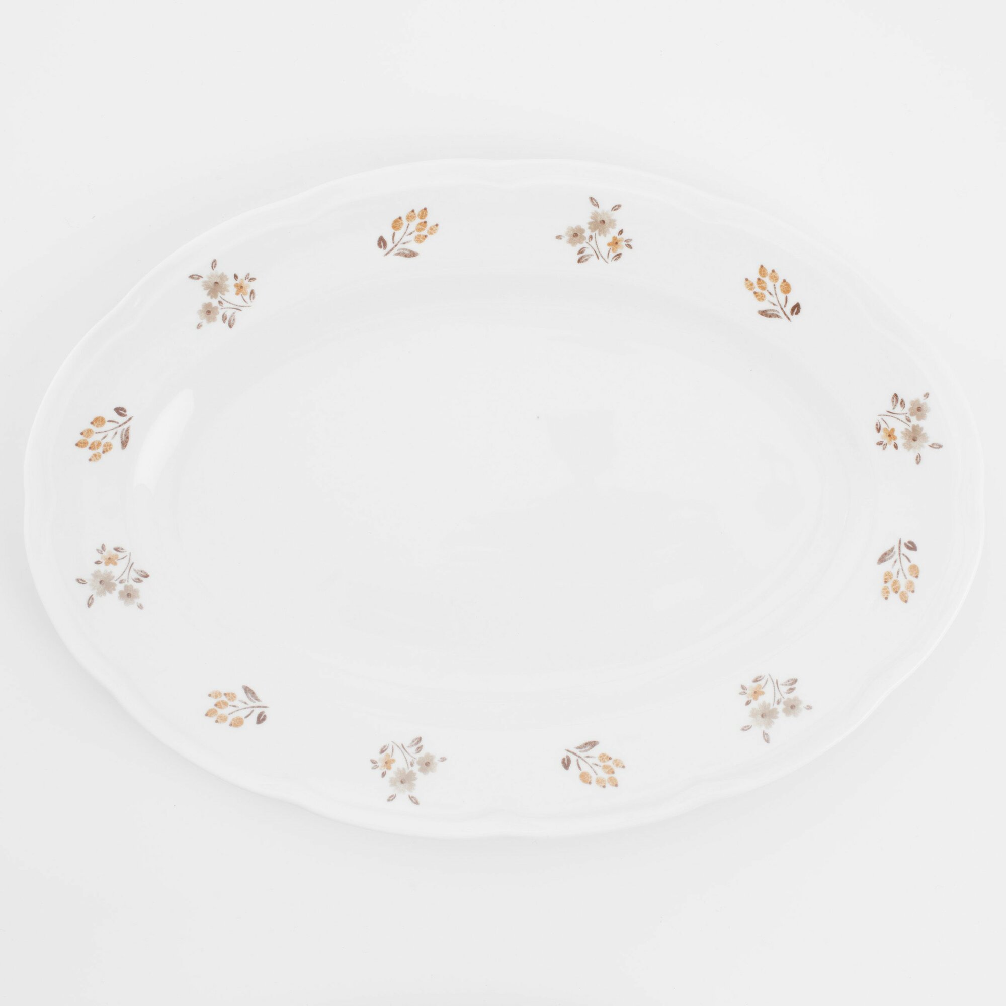 фото Блюдо, 35х25 см, фарфор N, белое, овальное, Винтажные цветы, La flore