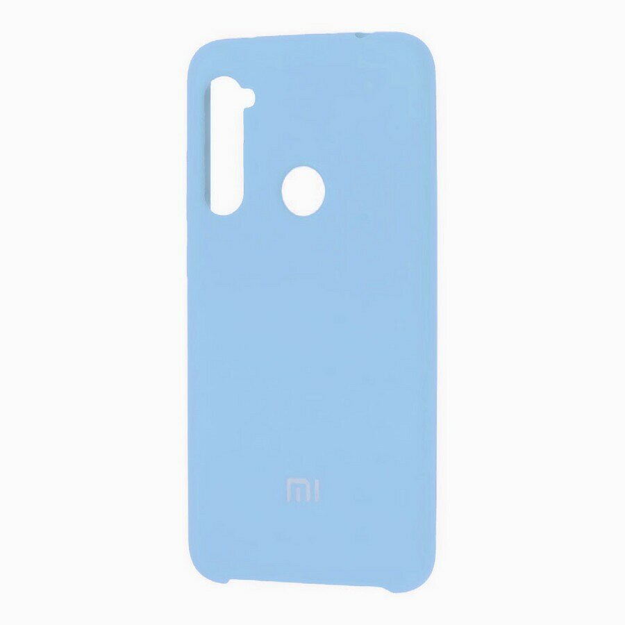 Силиконовая накладка Silky soft-touch для Xiaomi Redmi Note 8 светло-голубой
