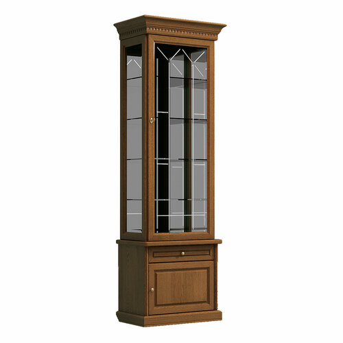 Витрина из массива дуба 1-но дверная прогресс Соломон 76 х 455 х 2284 см Терракот 104200₽