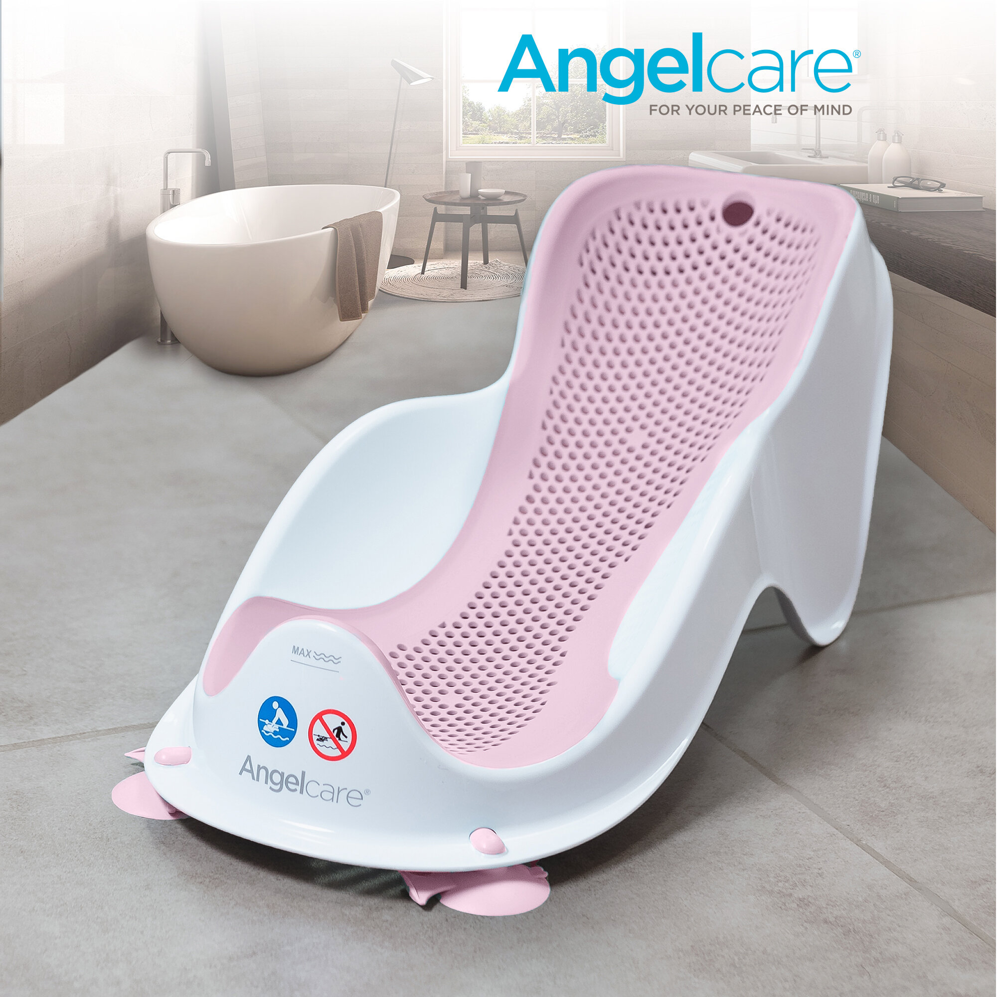 Горка для купания детская Angelcare Bath Support Mini, светло-розовая